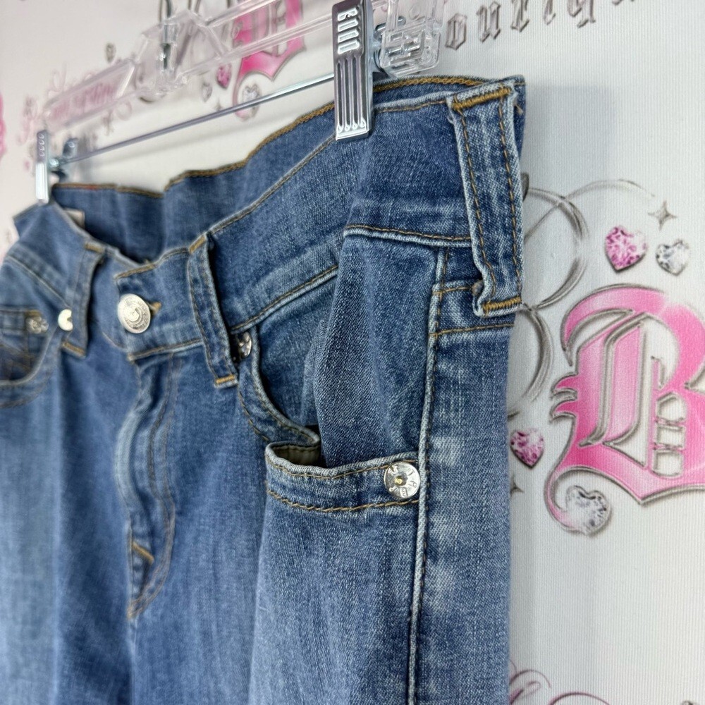 True Religion jeans pants Ricky relaxed straight Blue bottoms Jeans logos - Picture 5 of 16